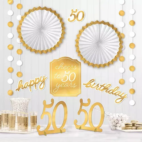 Golden Age 50th Birthday Room Decorating Kit | 1ct