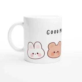 Good Morning Bunny and Bear Face Mug