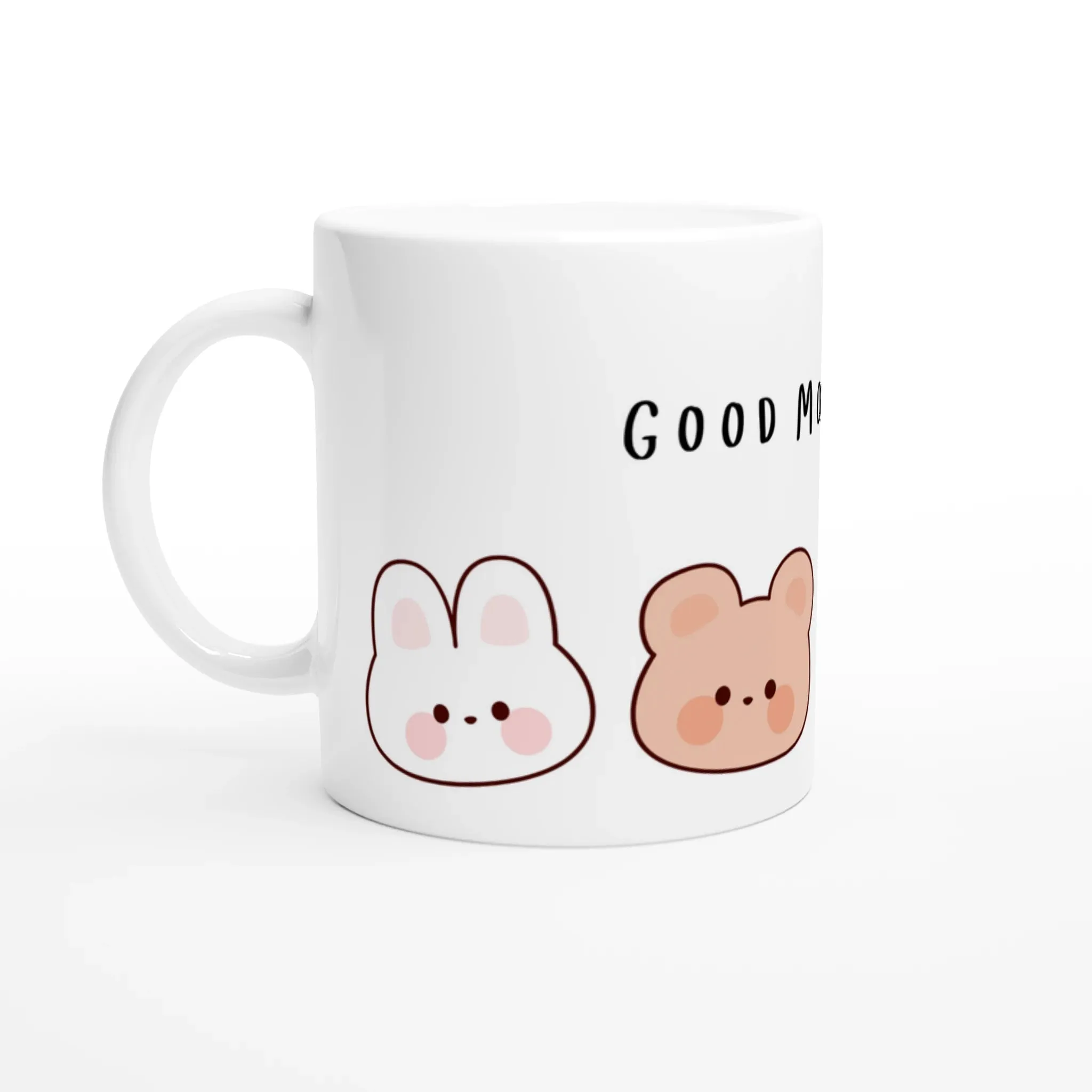 Good Morning Bunny and Bear Face Mug