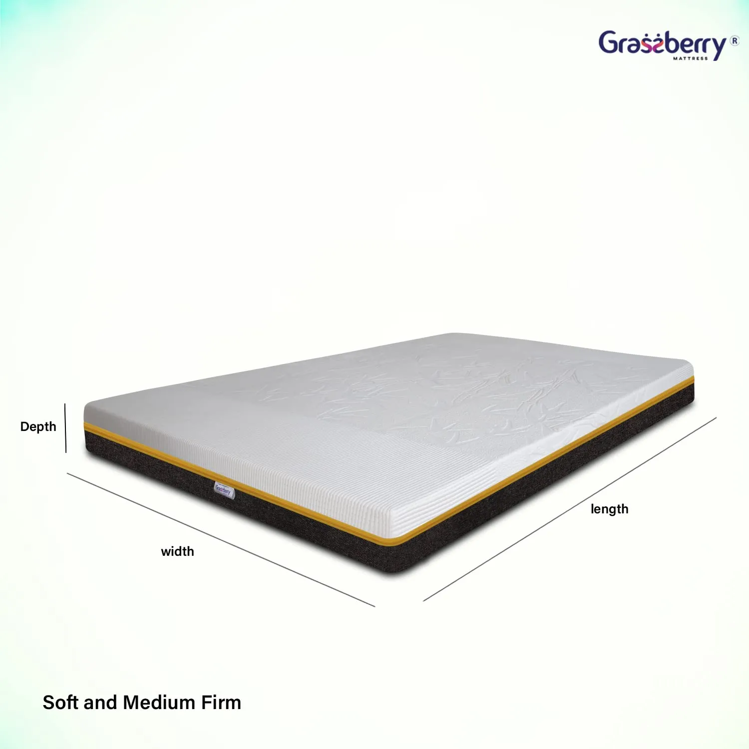 Grassberry Dual Comfort Natural Latex Mattress - Pure 100% Natural Latex with Bamboo Fabric King (78X72X8)