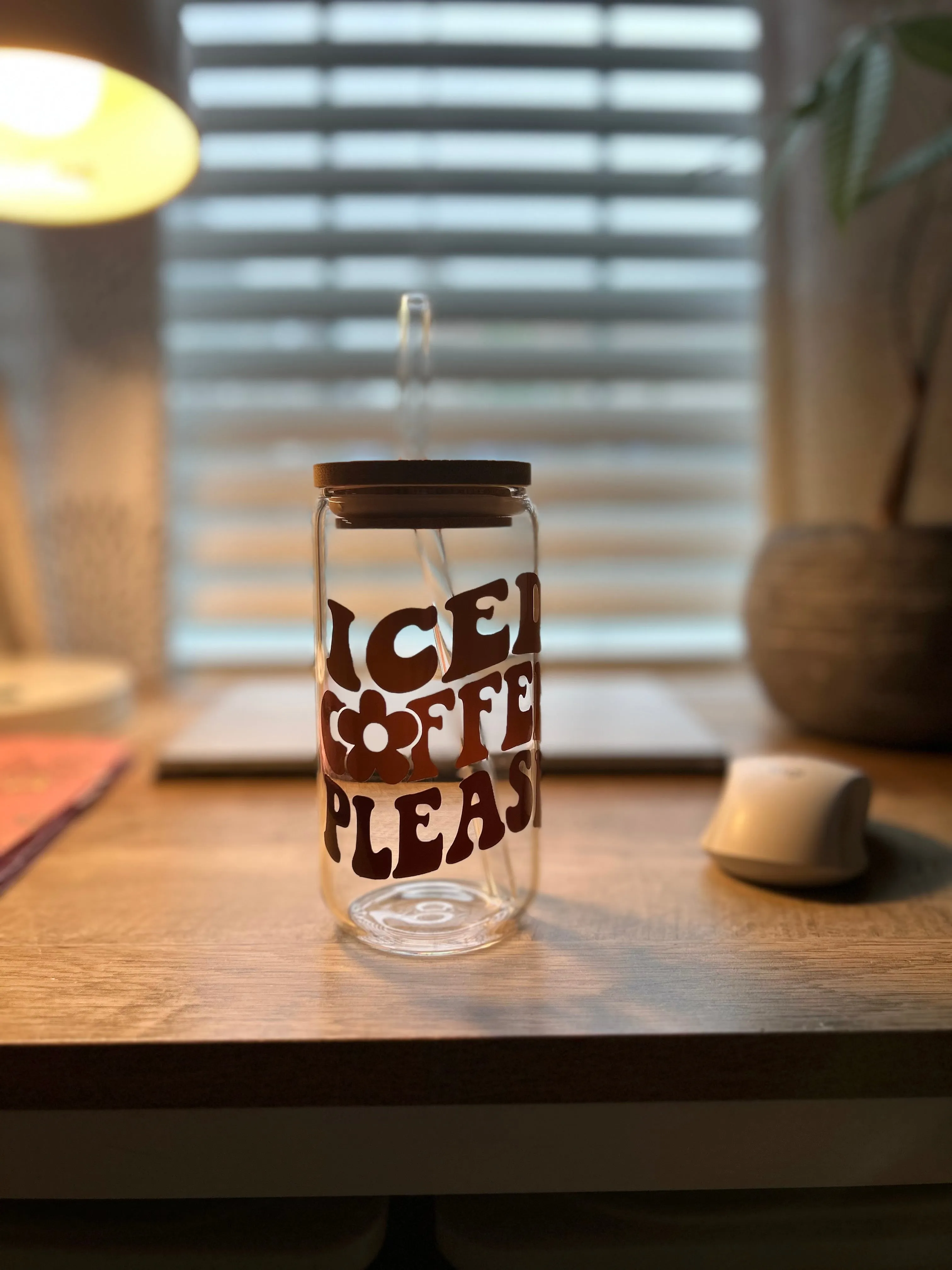 Groovy Glass Iced Coffee Cup