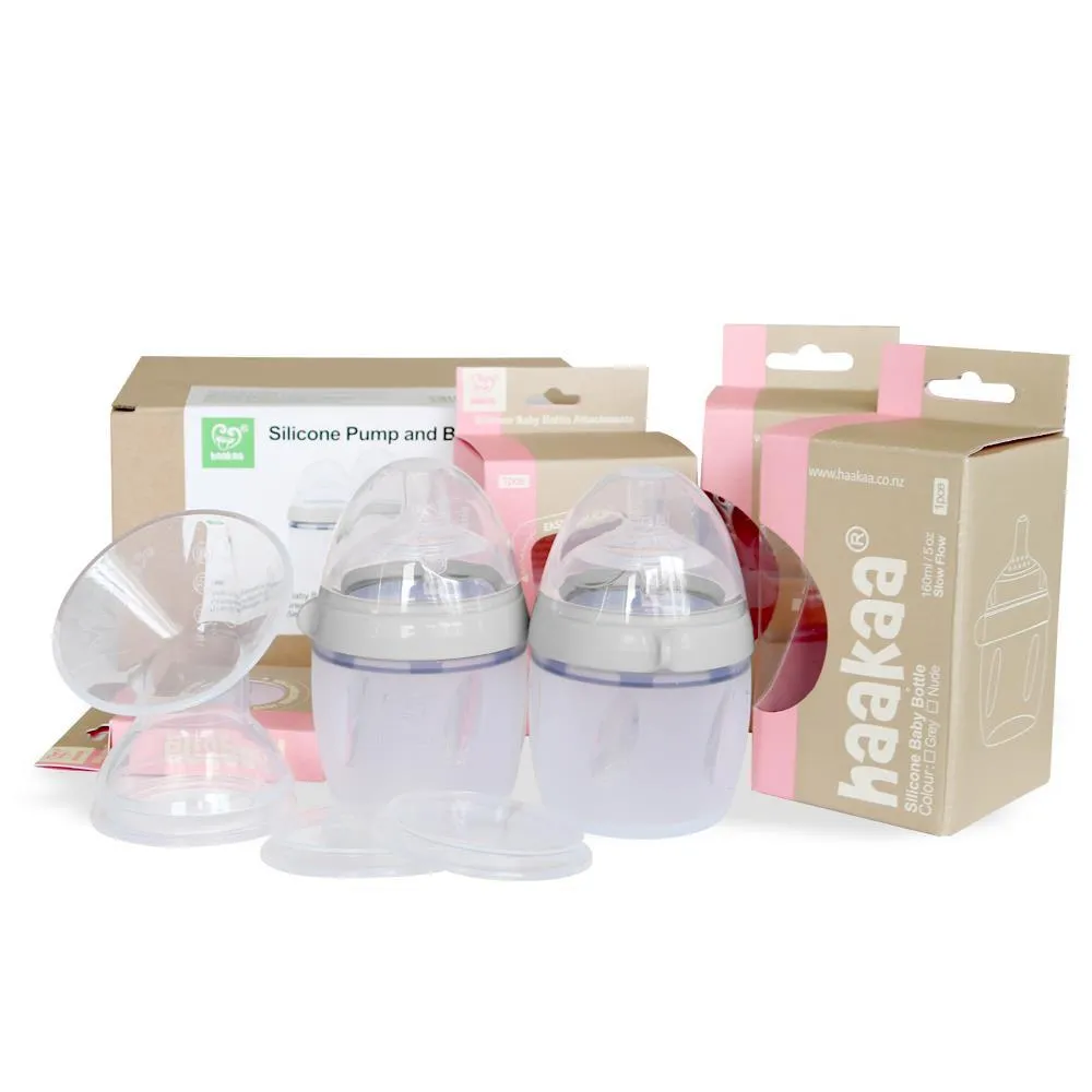 Haakaa Generation 3 Silicone Breast Pump and Bottle Starter Pack