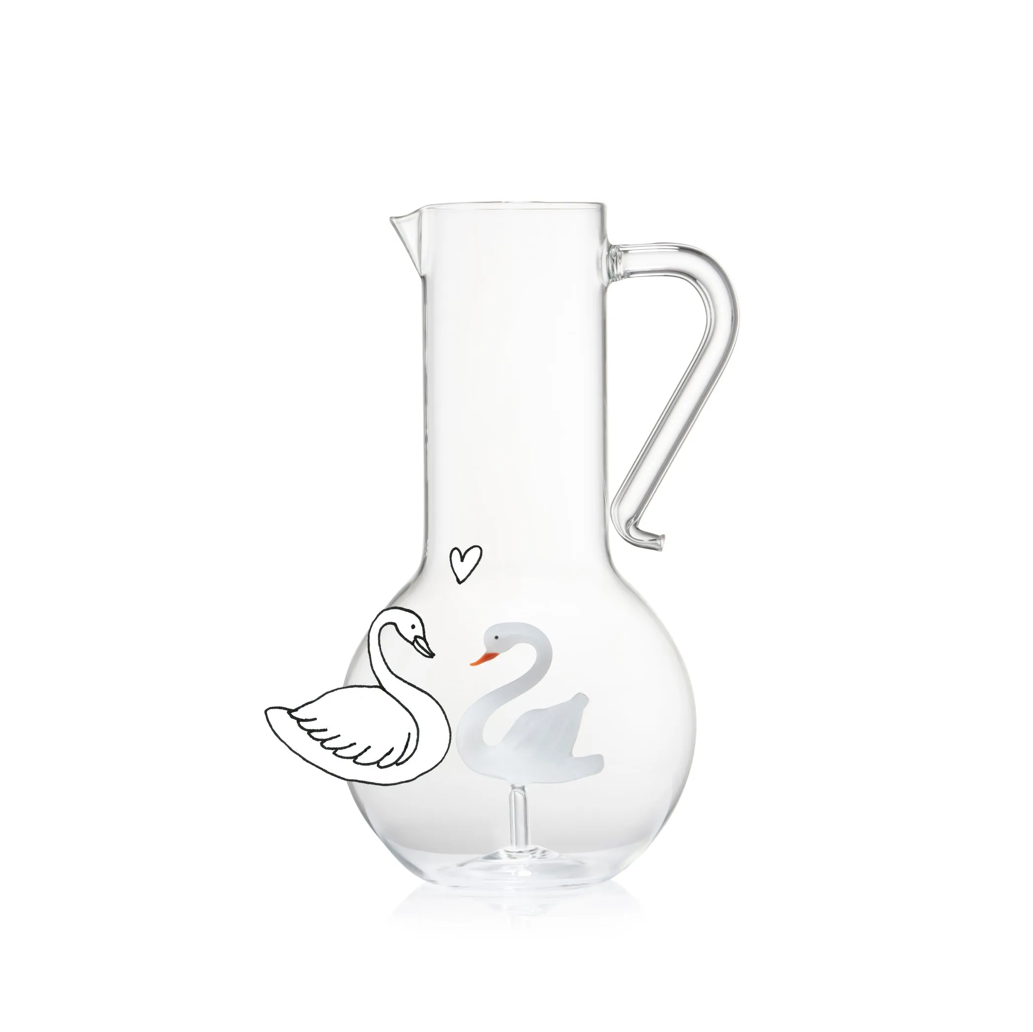 Handblown Murano Glass Swan Carafe