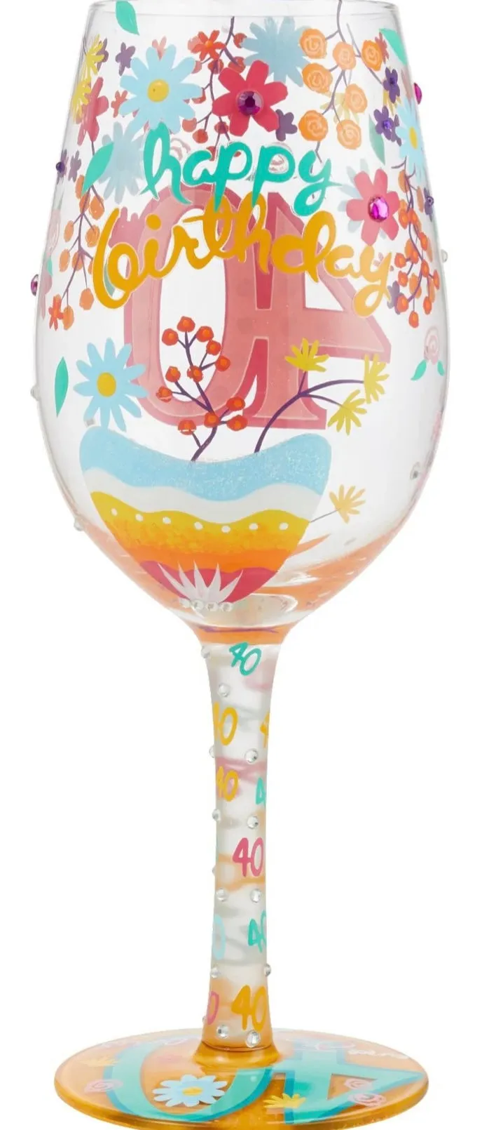 Happy 40th Birthday Lolita Wine Glass