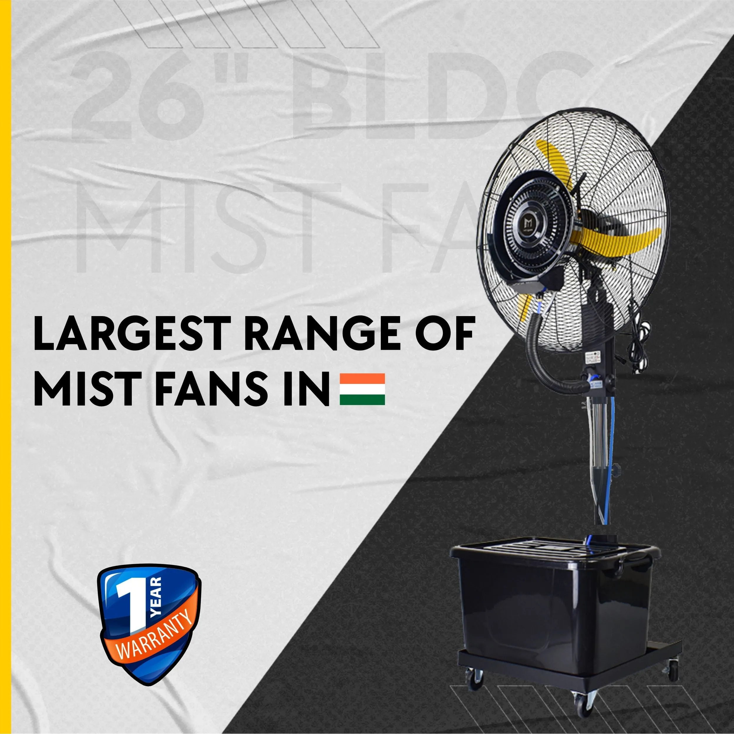 HAVAI BLDC Mist Fan 30 inch with Adjustable Rod, 41 Litre Tank, Assembly Included