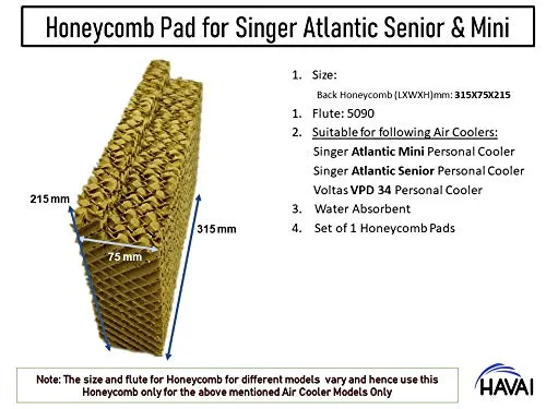 HAVAI Honeycomb Pad for Singer Atlantic Mini/Senior and Voltas VPD 34 Personal Cooler