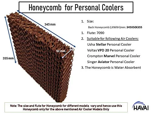 HAVAI Honeycomb Pad for USHA Stellar,Crompton Marvel,Voltas Alfa 20 Litre Personal Air Cooler