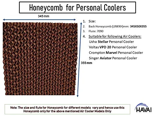 HAVAI Honeycomb Pad for USHA Stellar,Crompton Marvel,Voltas Alfa 20 Litre Personal Air Cooler