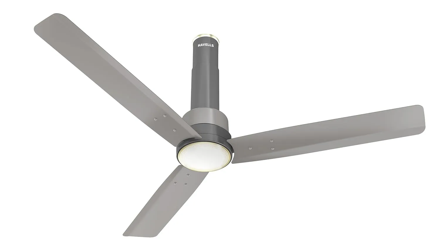 Havells Elio Prime 1200mm Decorative Ceiling Fan with 100% Pure Copper, Watt: 28, Air Flow: 225 cmm, Speed: 350 RPM (Pack of 1, Slate Mist)