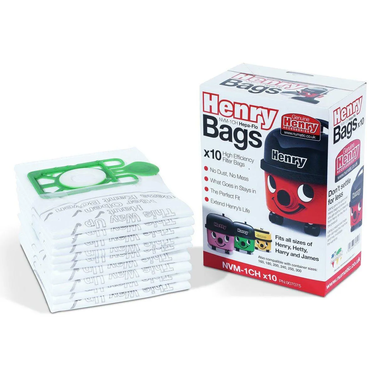 Henry NVM-1CH HepaFlo Vacuum Bags Box of 8 x Packs of 10