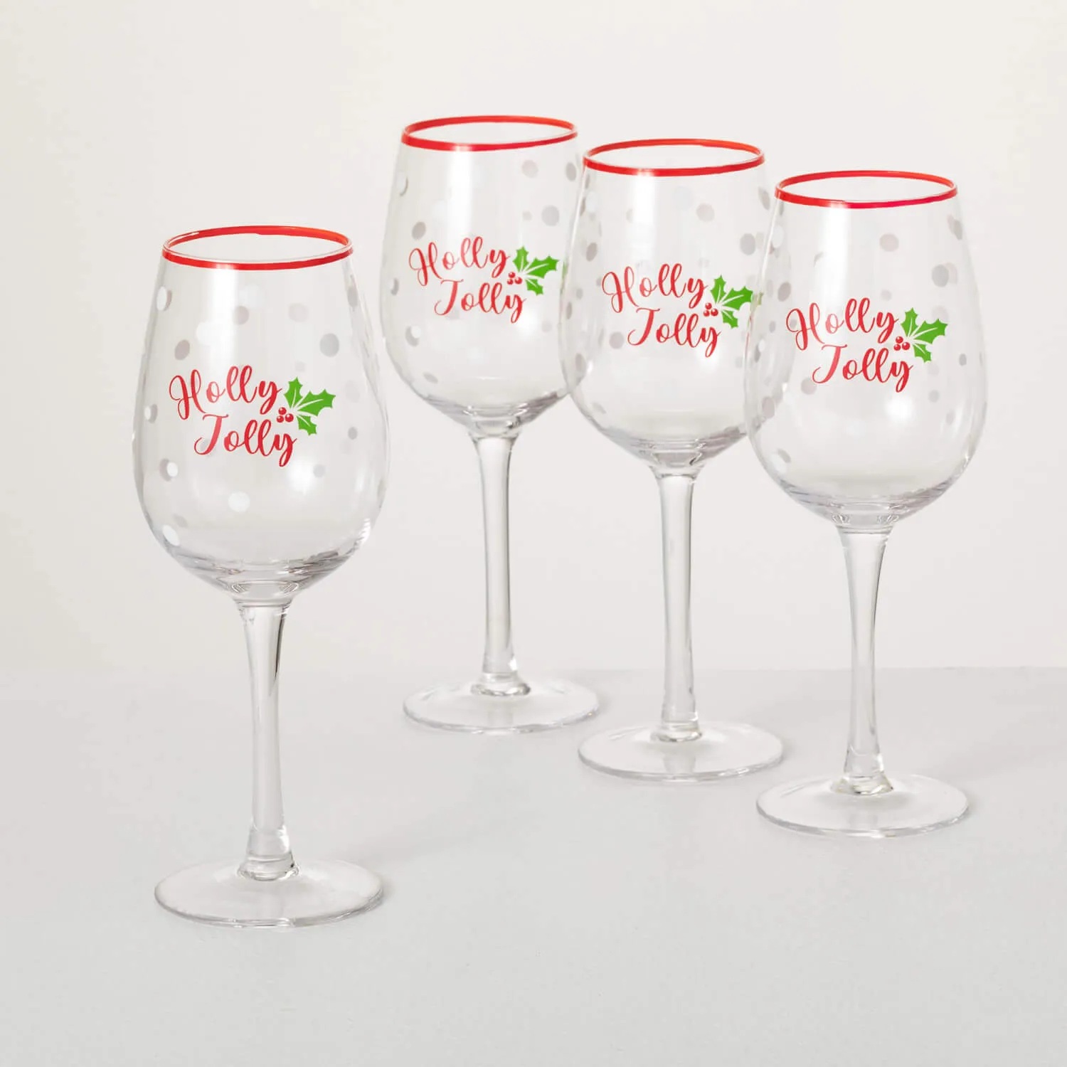 Holly Jolly Wine Glass Set