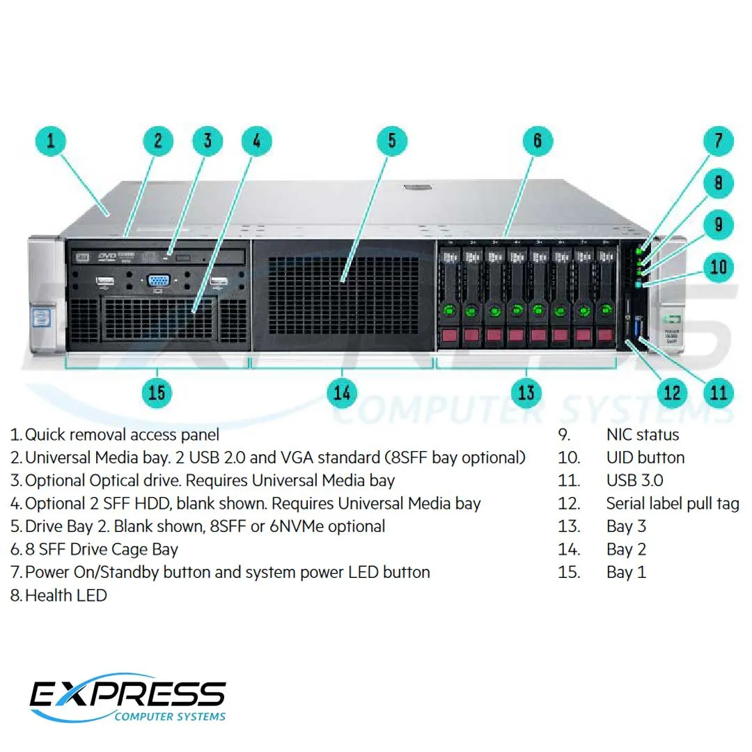 HPE ProLiant DL380 Gen9 E5-2620v3 1P 16GB-R P840ar 8SFF 800W RPS Server/S-Buy  | 779559-S01