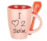 I Love 2 Swim Mug w/Spoon