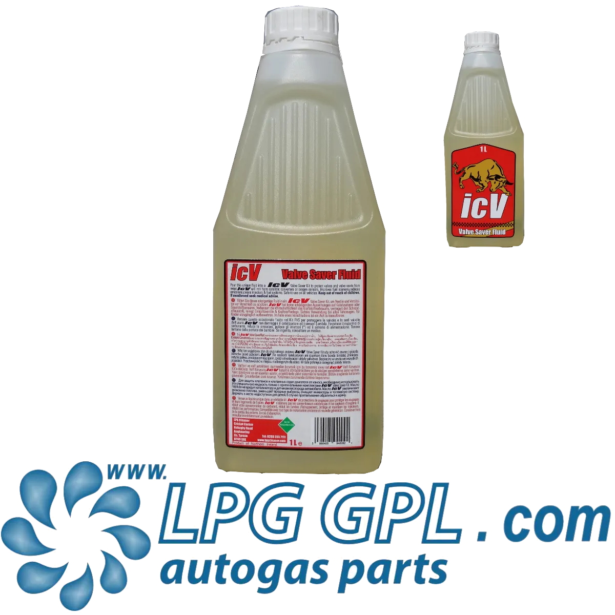 icV 1 Litre Valve Saver Fluid LPG Autogas Methane Gas Additive