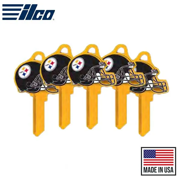 Ilco - NFL TeamKeys - Helmet Edition - Key Blank - Pittsburgh Steelers - KW1 (5 Pack)