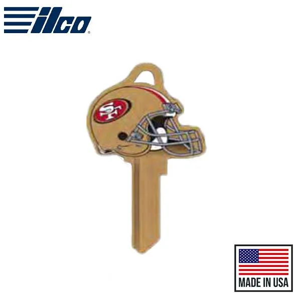 Ilco - NFL TeamKeys - Helmet Edition - Key Blank - San Francisco 49ers - KW1 (5 Pack)