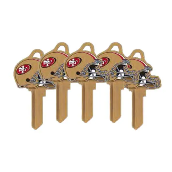 Ilco - NFL TeamKeys - Helmet Edition - Key Blank - San Francisco 49ers - KW1 (5 Pack)