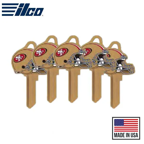 Ilco - NFL TeamKeys - Helmet Edition - Key Blank - San Francisco 49ers - KW1 (5 Pack)