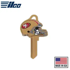 Ilco - NFL TeamKeys - Helmet Edition - Key Blank - San Francisco 49ers - KW1 (5 Pack)