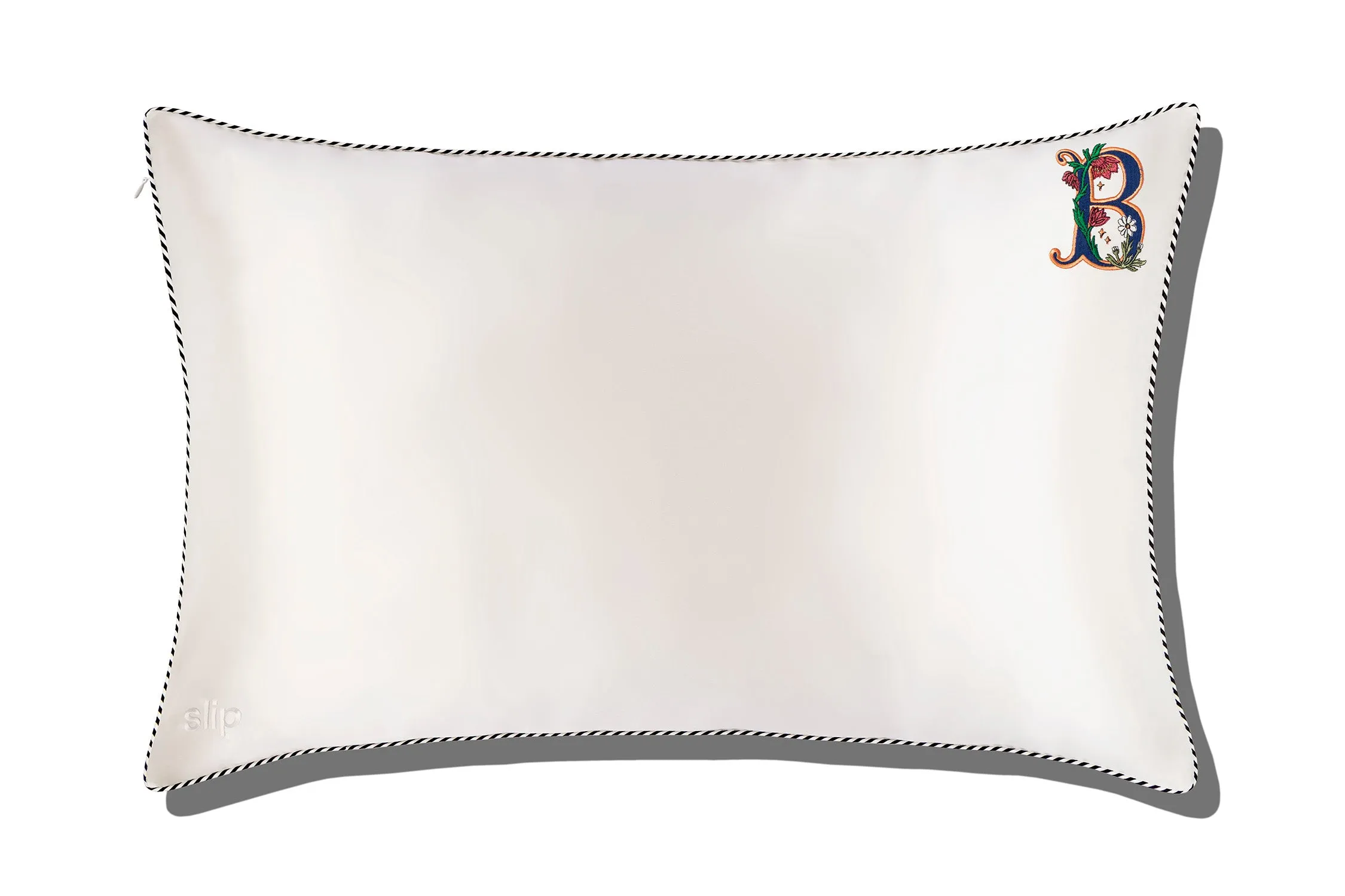 Initial Collection White Queen Zippered Pillowcase