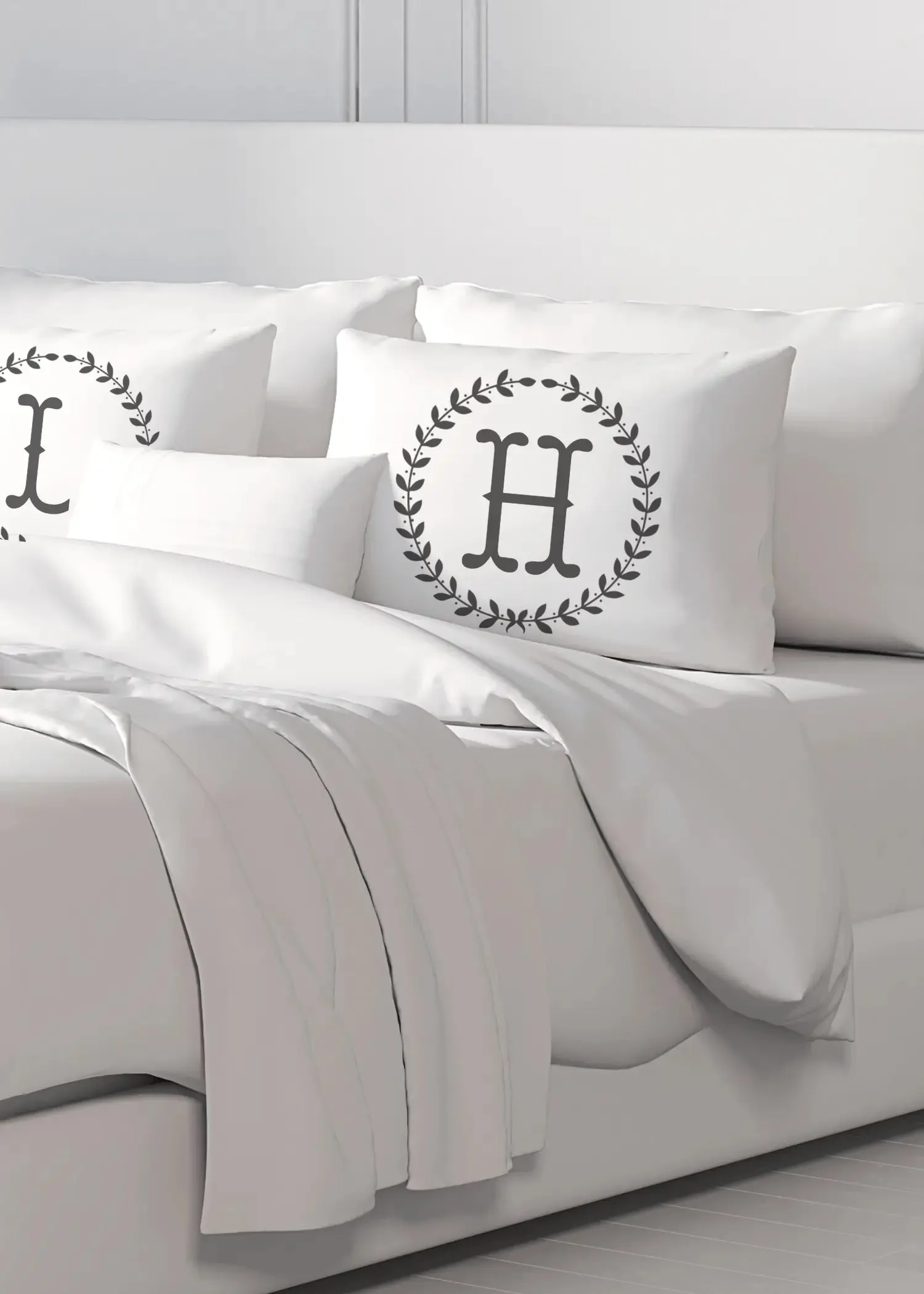 Initial "H" Luxury Bamboo Sateen Pillowcase