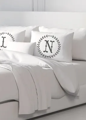 Initial "N" Luxury Bamboo Sateen Pillowcase