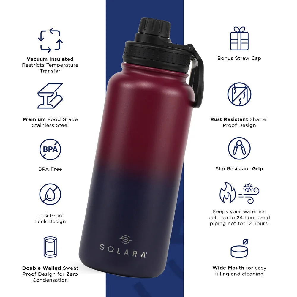 Insulated Water Bottle (2 Caps)