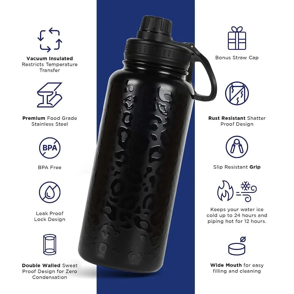 Insulated Water Bottle (2 Caps)