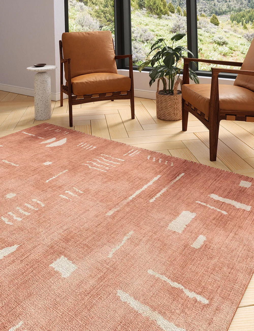 Jama Coral Pink Rug - Second Love