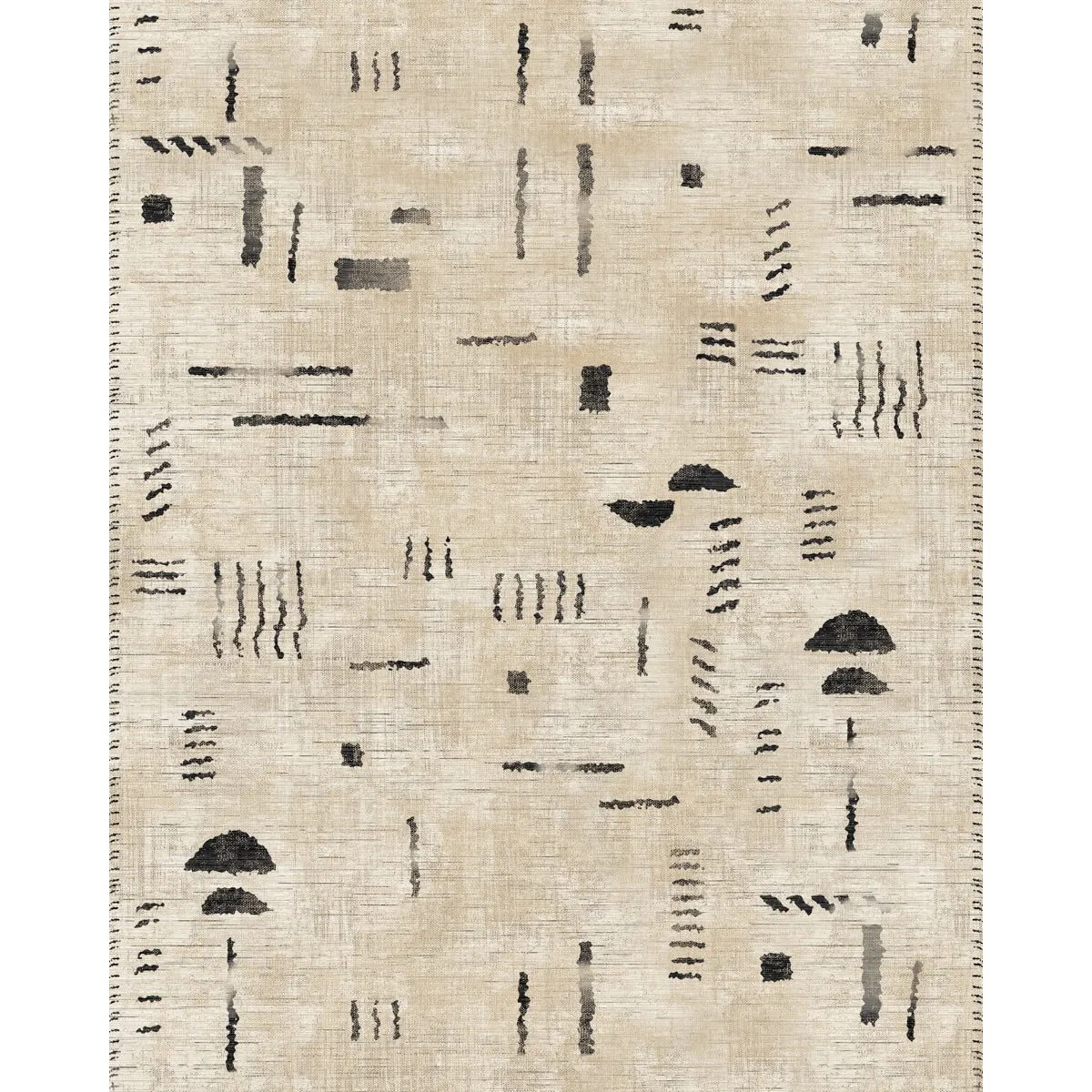 Jama Natural Black Rug