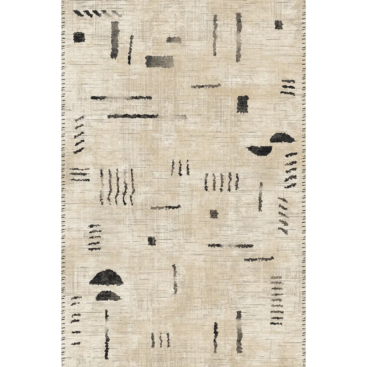 Jama Natural Black Rug