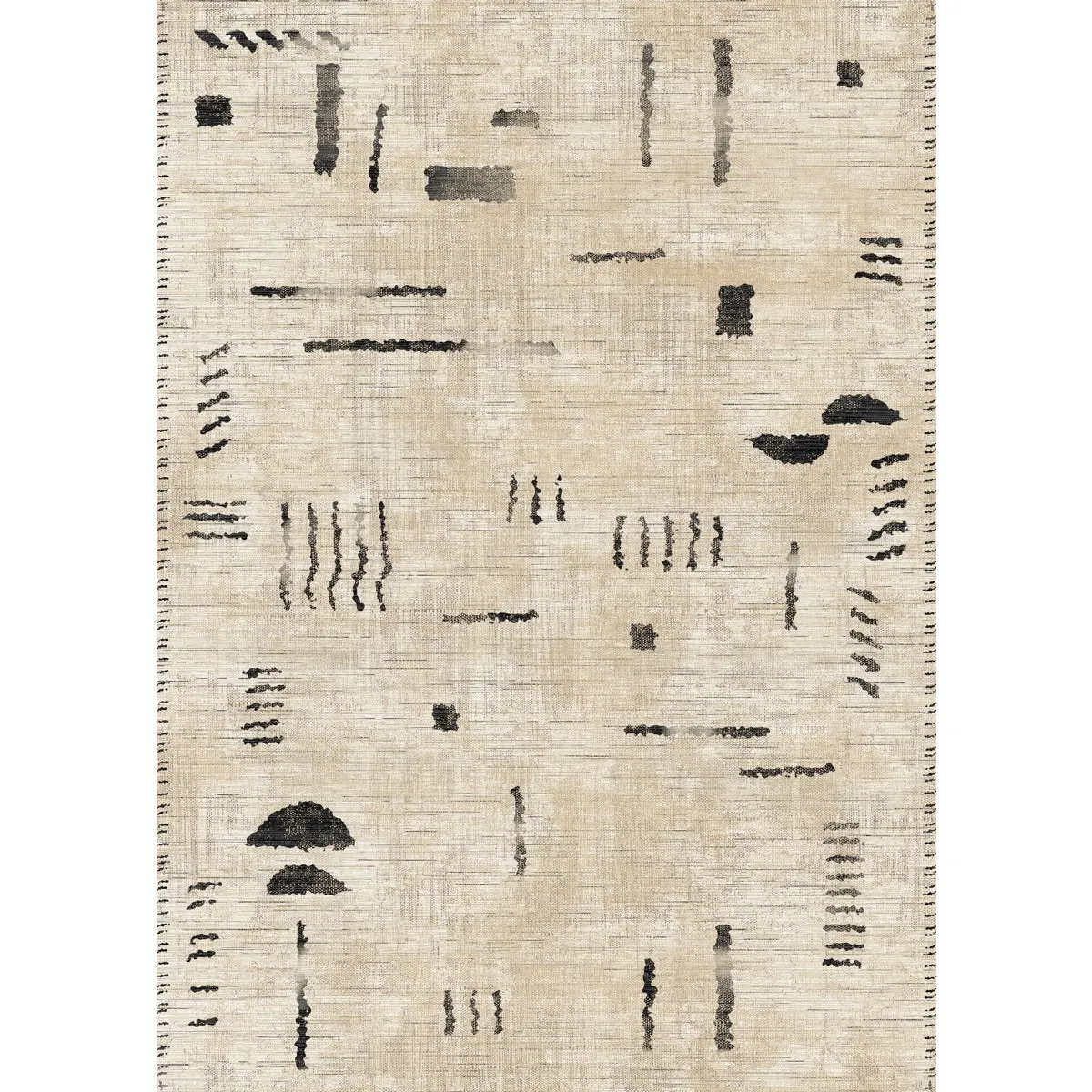 Jama Natural Black Rug