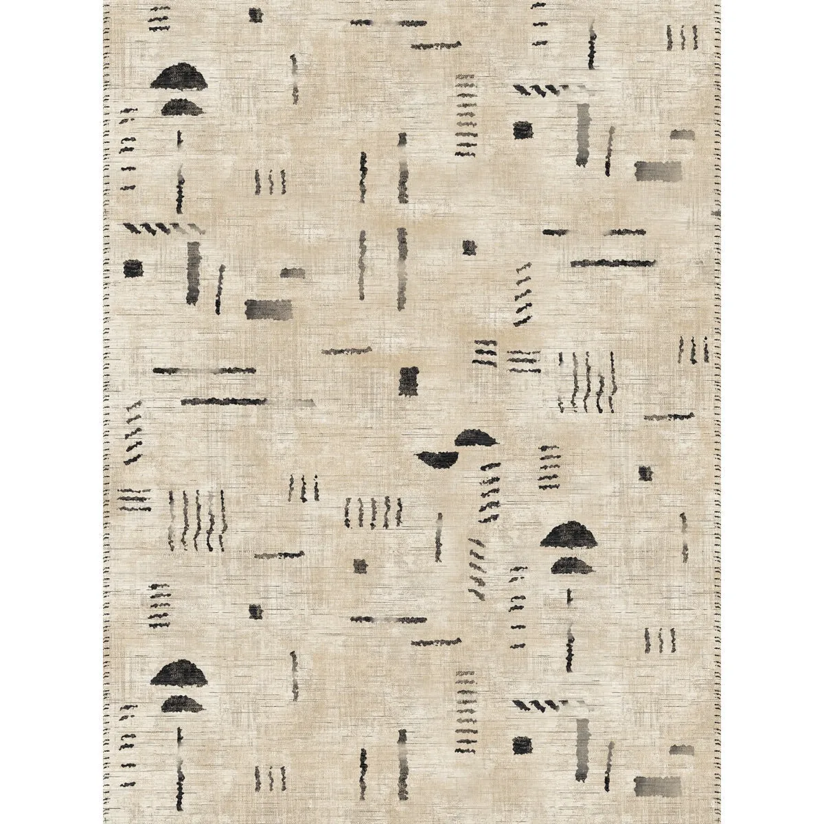 Jama Natural Black Rug