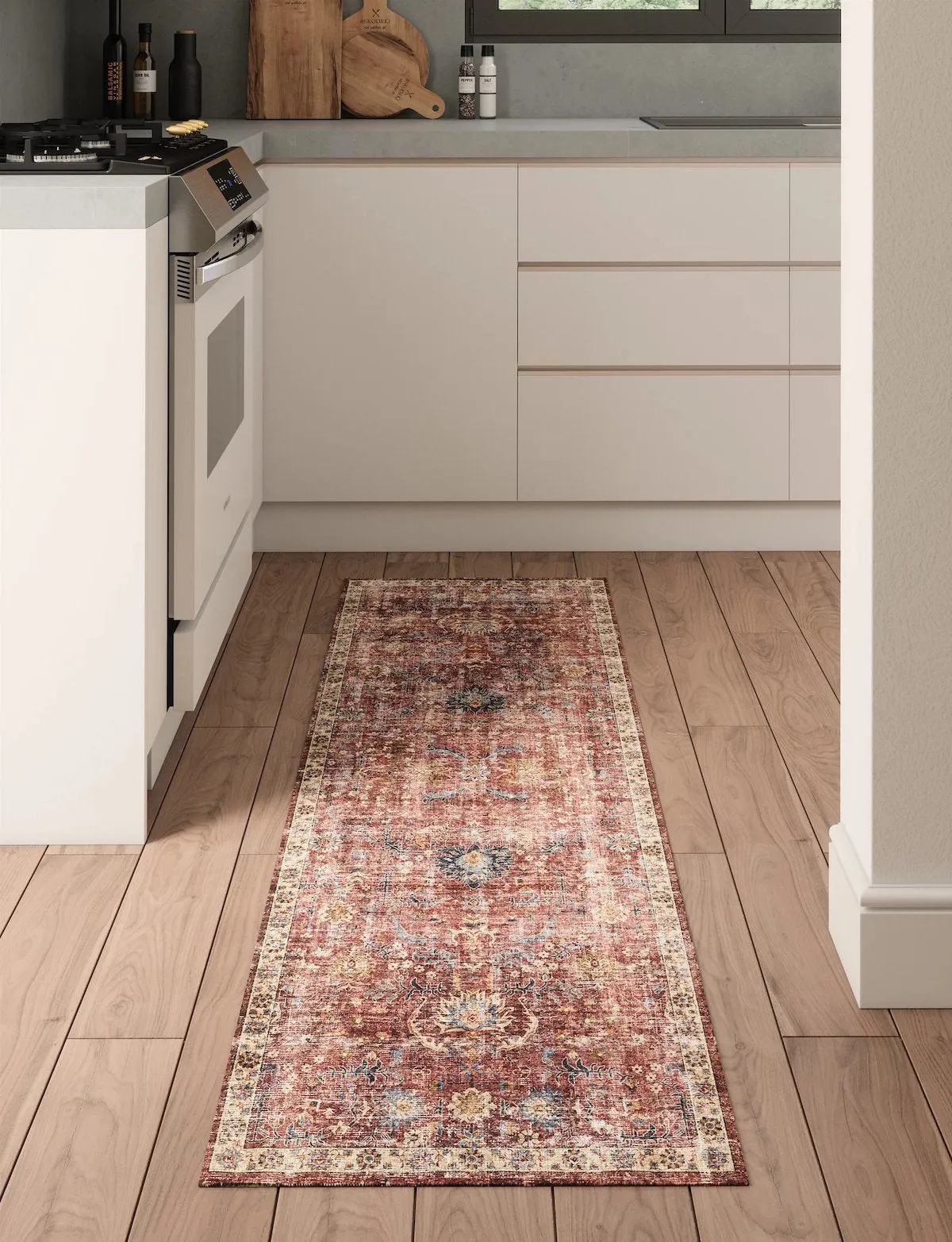 Jasper Rose Taupe Red Rug - Second Love