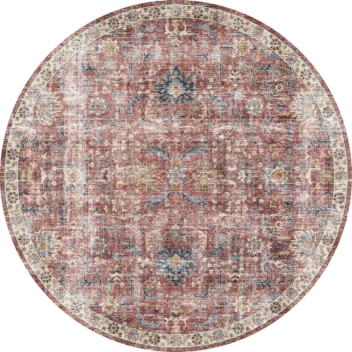 Jasper Rose Taupe Red Rug - Second Love