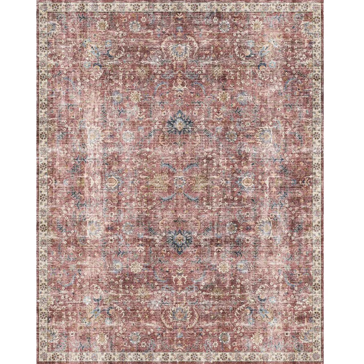 Jasper Rose Taupe Red Rug - Second Love