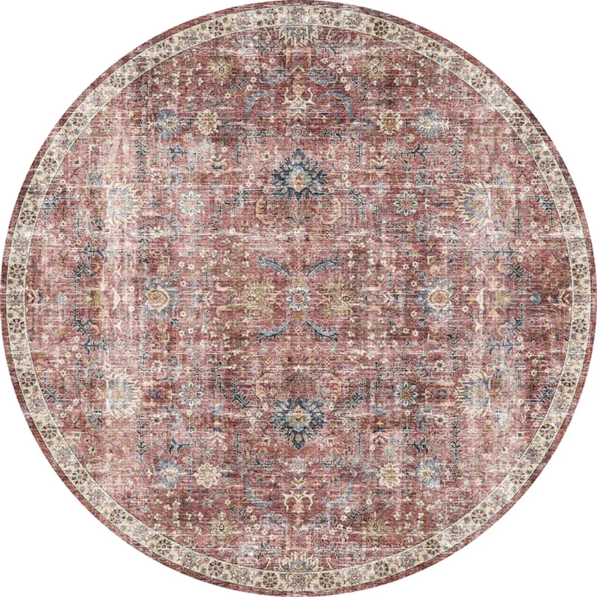 Jasper Rose Taupe Red Rug - Second Love