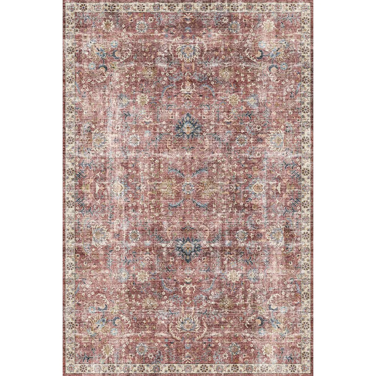 Jasper Rose Taupe Red Rug - Second Love