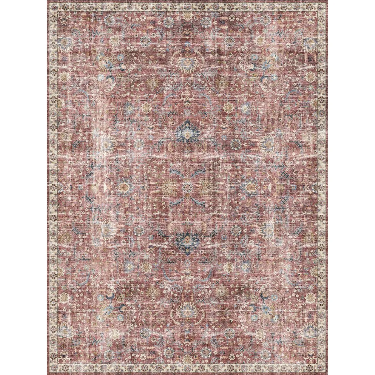 Jasper Rose Taupe Red Rug - Second Love