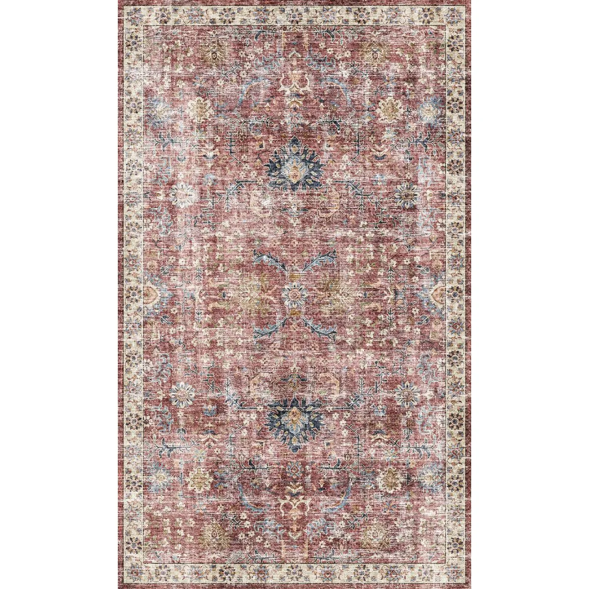 Jasper Rose Taupe Red Rug - Second Love