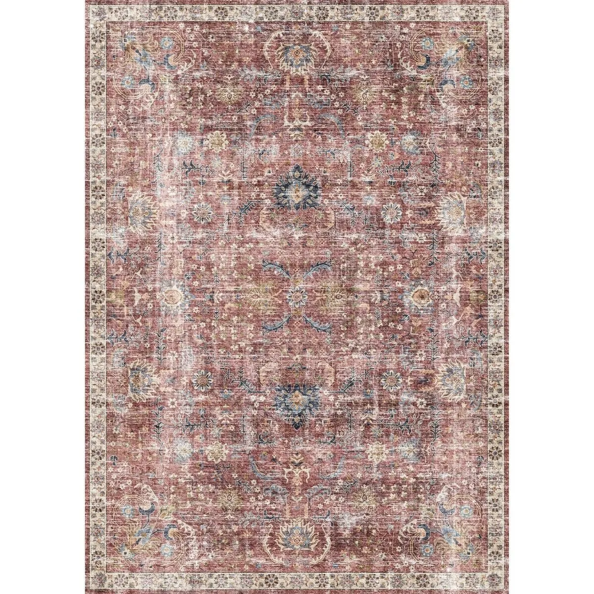 Jasper Rose Taupe Red Rug - Second Love