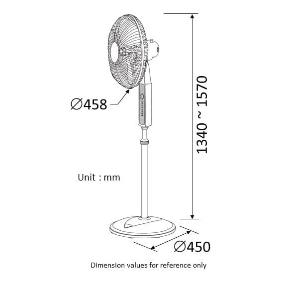 KDK P40VS Black/White 40cm Stand Fan