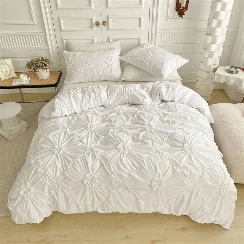 King Size Pinch Pleated Duvet Cover Set