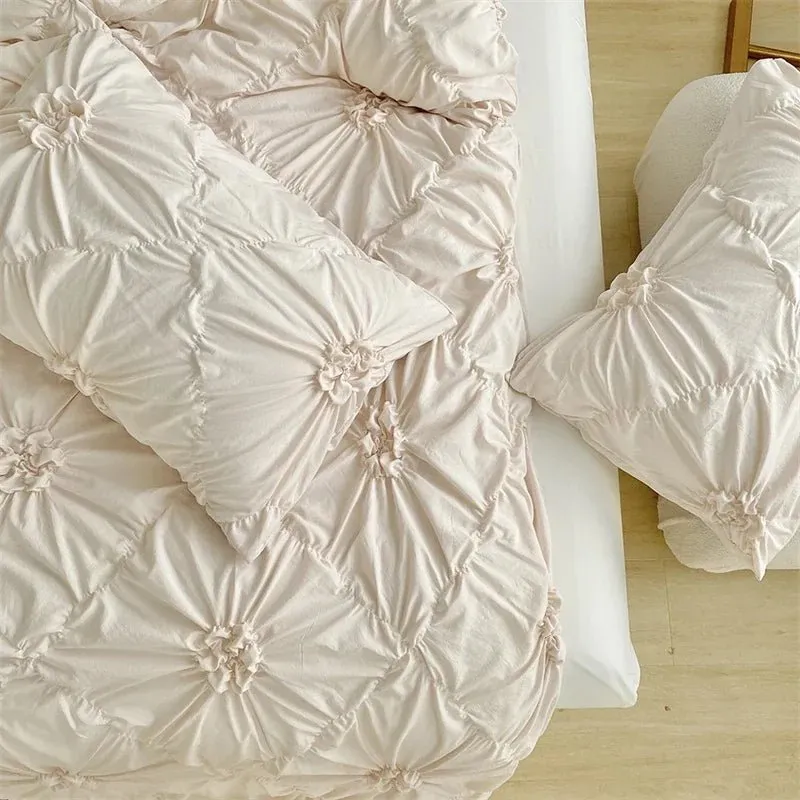 King Size Pinch Pleated Duvet Cover Set