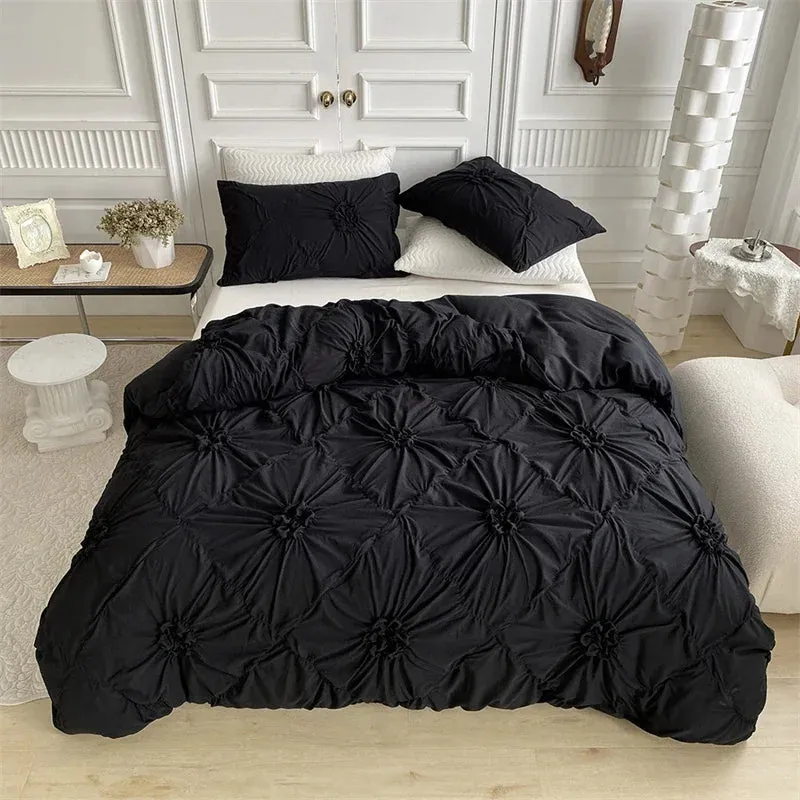 King Size Pinch Pleated Duvet Cover Set