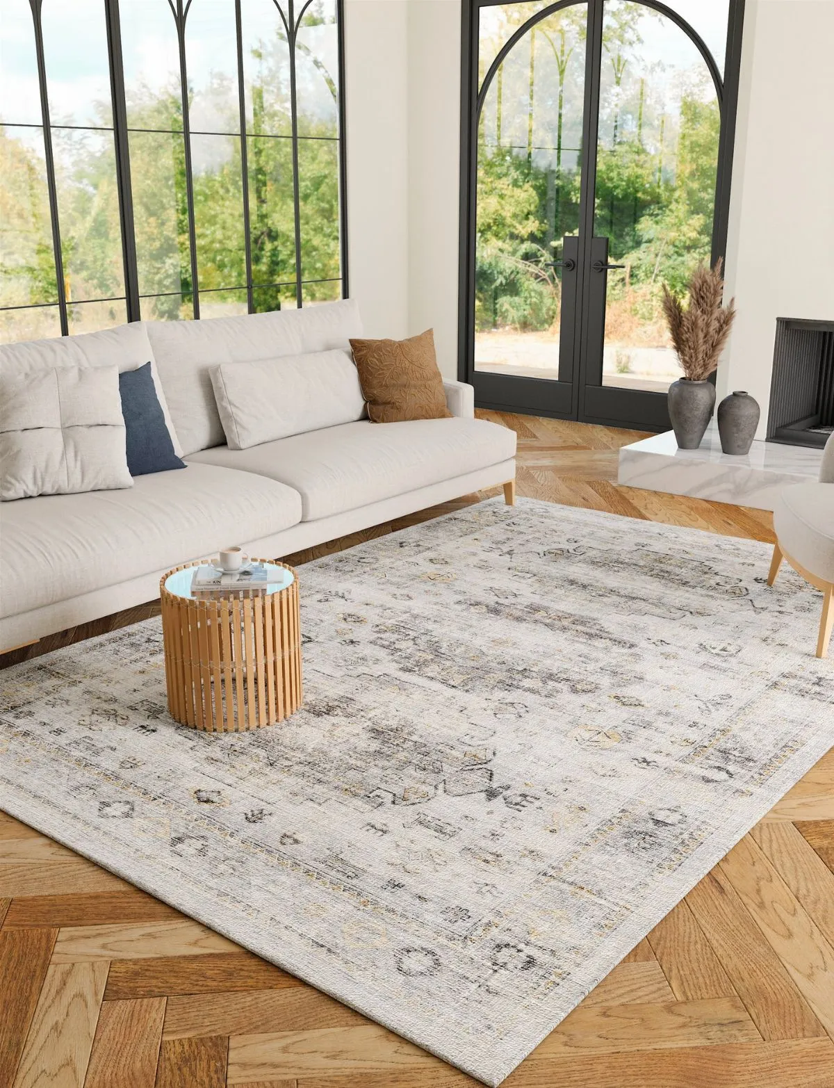 Kyra Silver Grey White Rug - Second Love