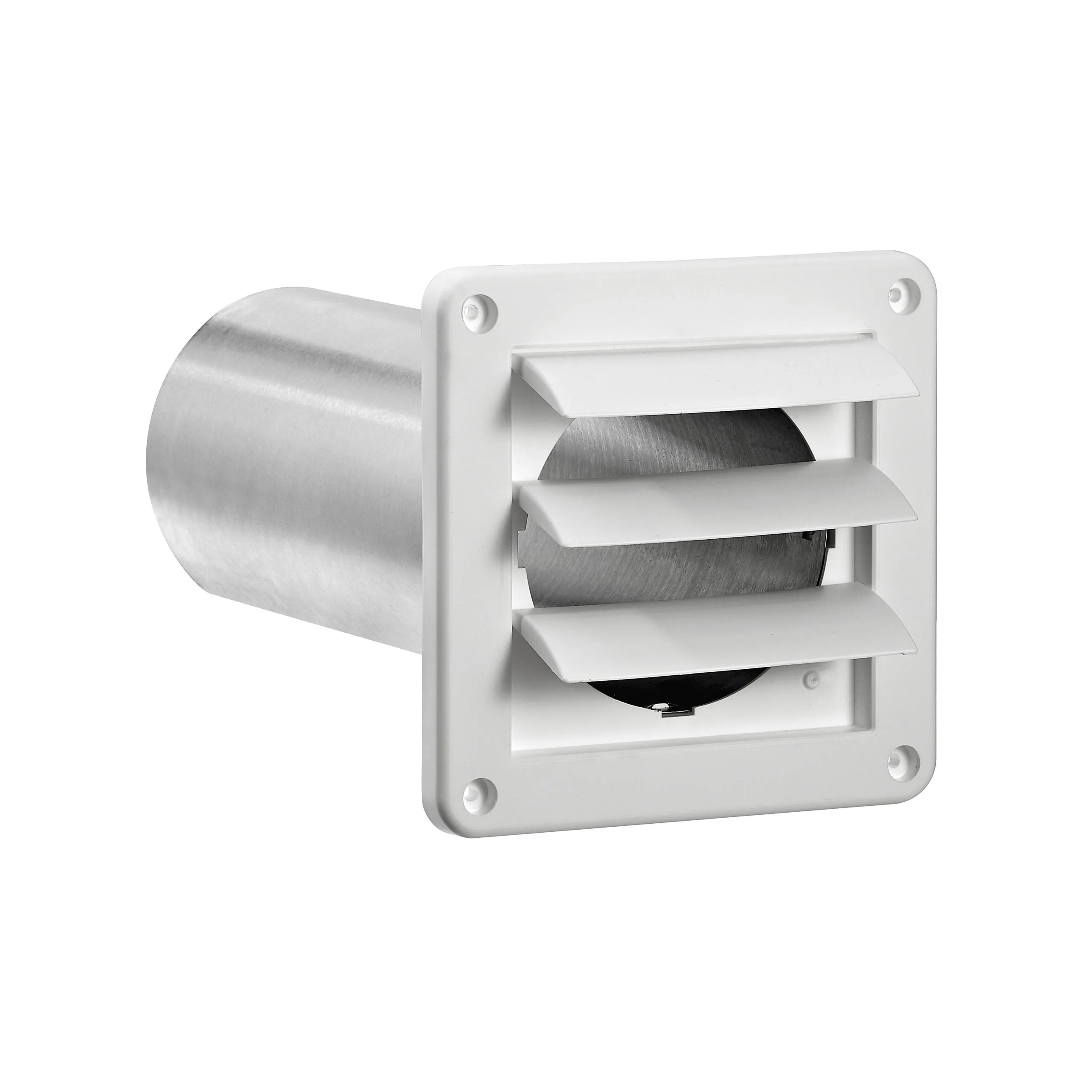 Lambro Industries 4 inch White Plastic Exhaust Wall Louvered Vent (4" White)