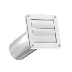 Lambro Industries 4 inch White Plastic Exhaust Wall Louvered Vent (4" White)