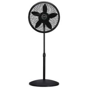 Lasko 18″ Elegance & Performance Adjustable Pedestal Fan, ideal for the bedroom, living room, or near your desk. Low, medium, and high speed make this fan well suited around the whole house. Black - 1827B