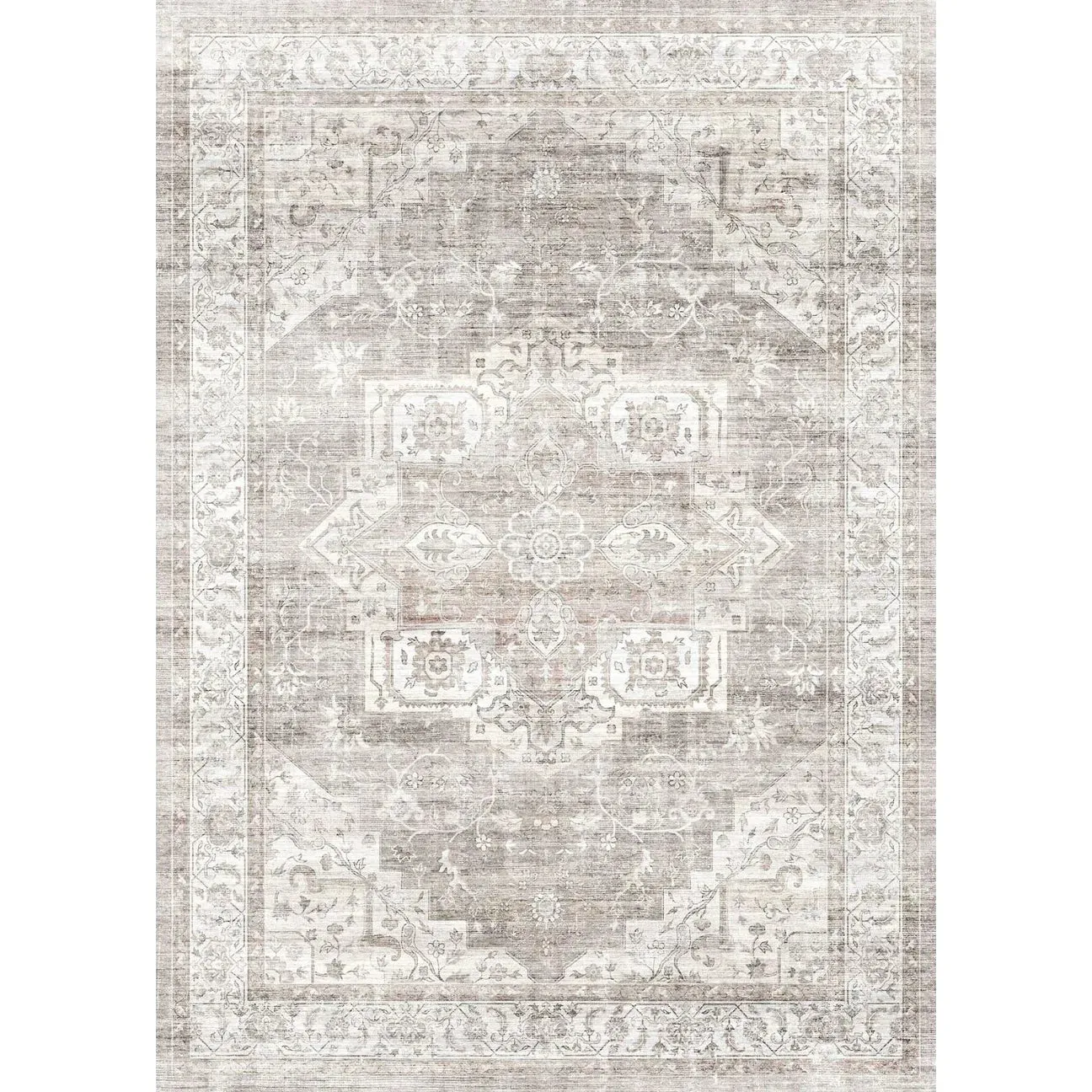 Leah Beige White Rug - Second Love